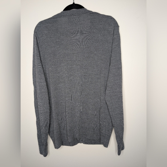 Nordstrom Merino Wool Gray Cardigan sz L - Picture 2 of 5